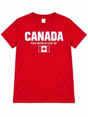 Canada FIFA World Cup 26 Kids Red Graphic Tshirt Small 5T